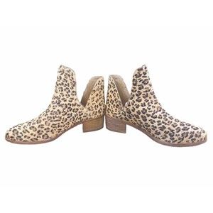 Coconuts By Matisse Pronto Leopard Print Leather Ankle Boots Size 6M